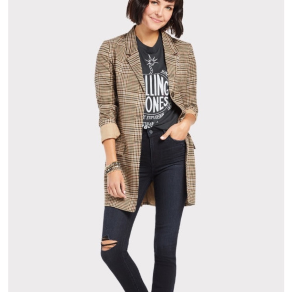 Evereve BB Dakota plaid jacket size L